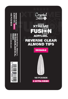 Crystal Nails TIP REVERSE - CLEAR ALMOND
