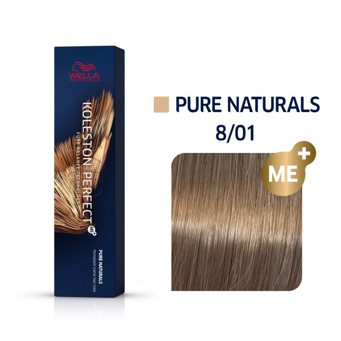 Wella Koleston Perfect Me+ Hajfesték - 8/01 - 60ml - Természetes Hamvas Világosszőke képe 1