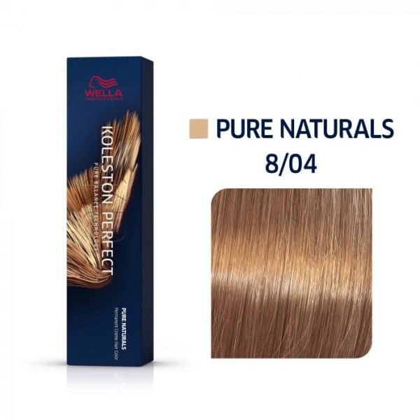 Wella Koleston Perfect Me+ Hajfesték - 8/04 - 60ml - Természetes Vöröses Világosszőke képe 1