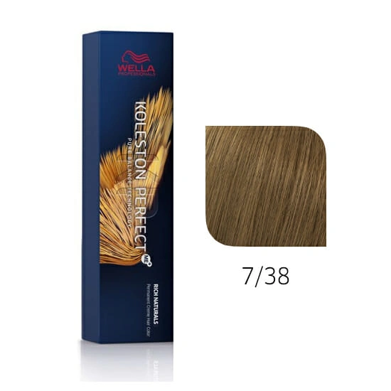 Wella Koleston Perfect Me+ Hajfesték - 7/38 - 60ml - Gyöngyház Arany Középszőke képe 1