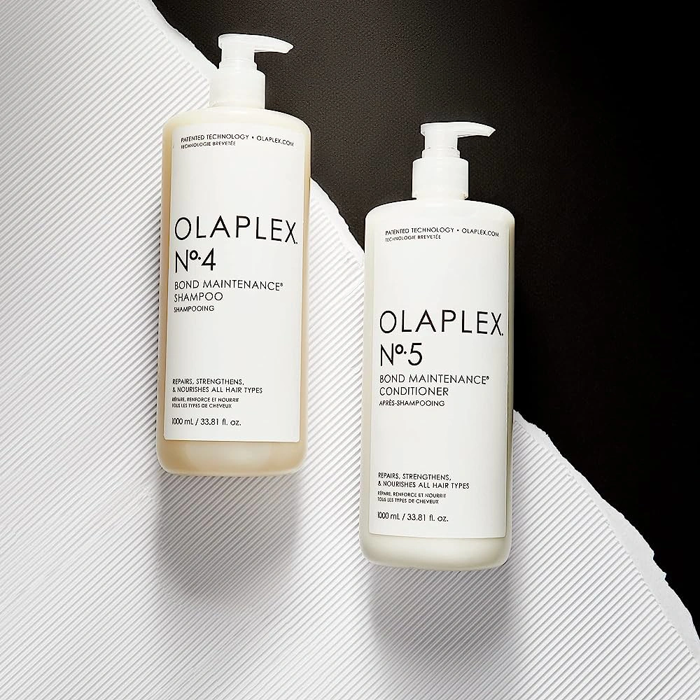 Olaplex Duo Pack (Olaplex Bond Maintenance Shampoo No. 4 1000ml + Olaplex Bond Maintenance Conditioner No. 5  1000ml) + Ajándék OLAPLEX BLONDE ENHANCER TONING SHAMPOO NO.4P - 250ml képe 2