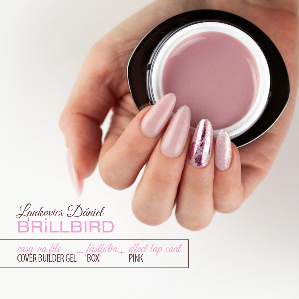 Brillbird EASY NO FILE COVER BUILDER GEL - MŰKÖRÖM ÉPÍTŐ ZSELÉ 5ML képe 1
