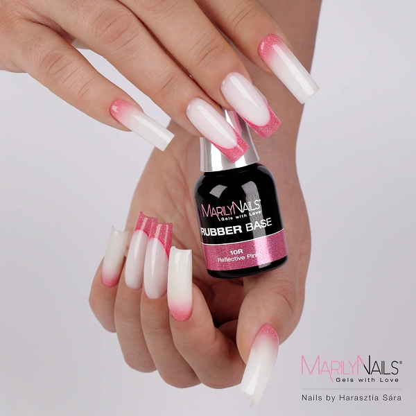 MarilyNails Rubber Base - 10R - Reflective Pink 7ml képe 1